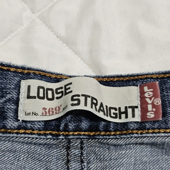 Levis 569 Loose Straight Mens Jeans 100% Cotton Lightweight Worn W32 L 30 - Picture 6 of 13